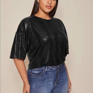 Shein Faux Leather Tee